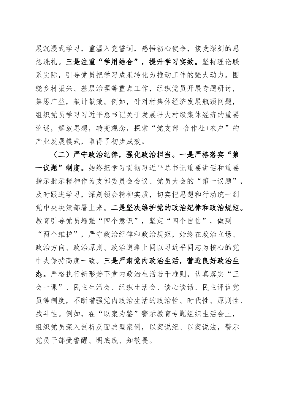 村党总支部2024年党建工作报告20250305_第2页