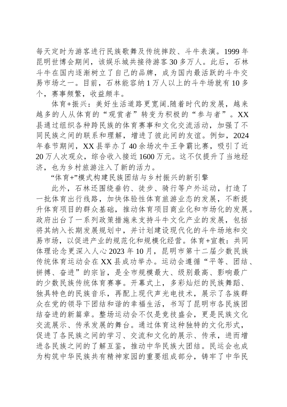 经验做法：县“体育 ”创新模式构建民族团结新引擎_第2页