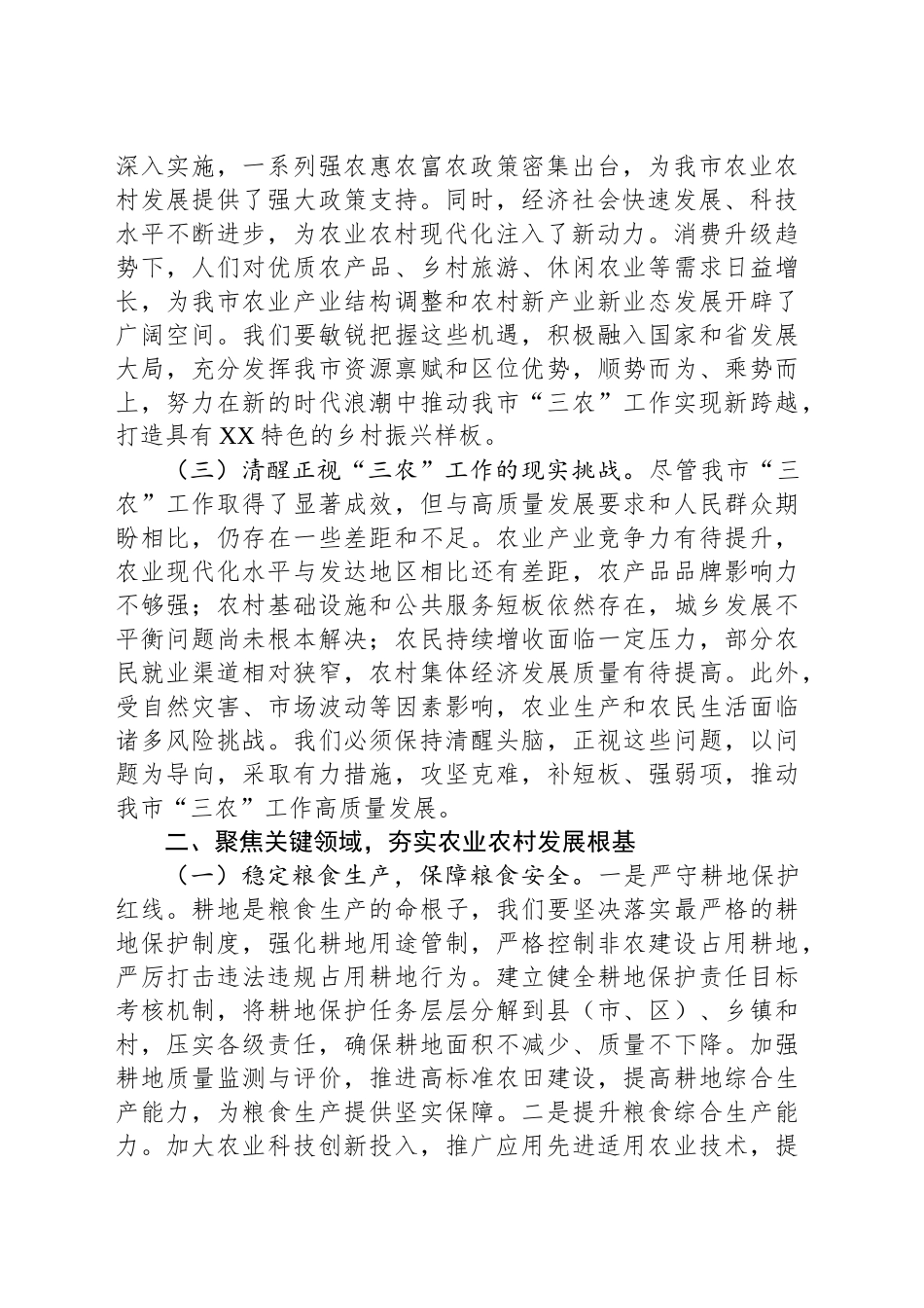 市委书记在市委农村工作领导小组2025年第1次全体会议上的讲话_第2页