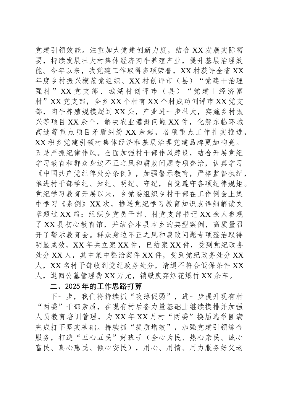 XX乡在全区2025年农村工作会议的汇报发言_第2页