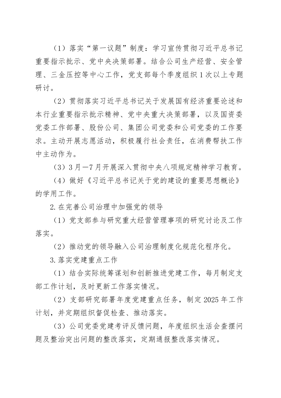 国企党支部2025年工作计划_第2页