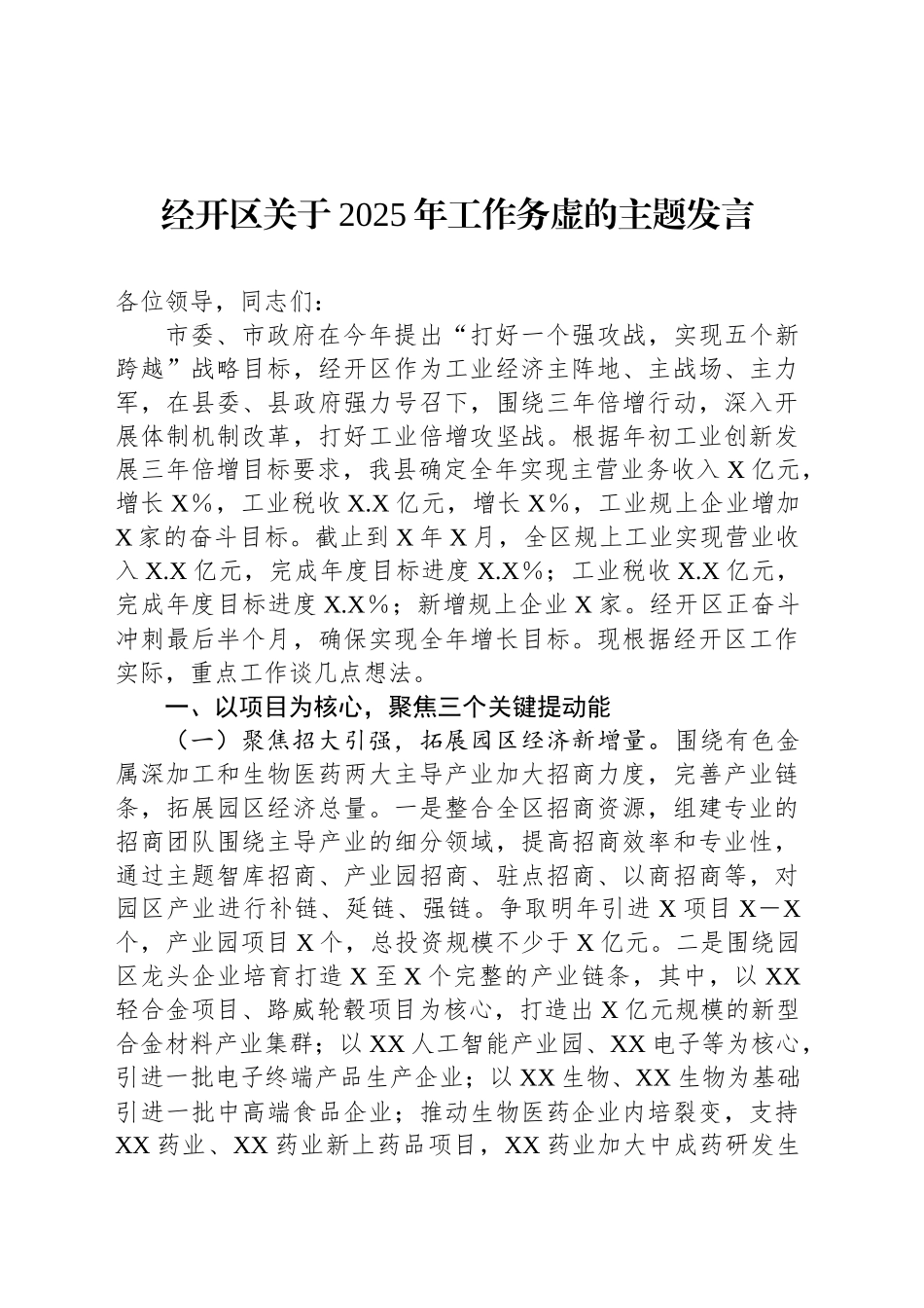 经开区关于2025年工作务虚的主题发言_第1页