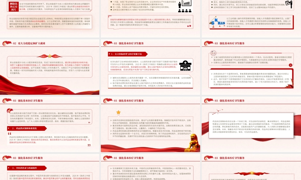 专题PPT课件含讲稿：2025年政府工作报告六方面深度解读（17000字，42张）