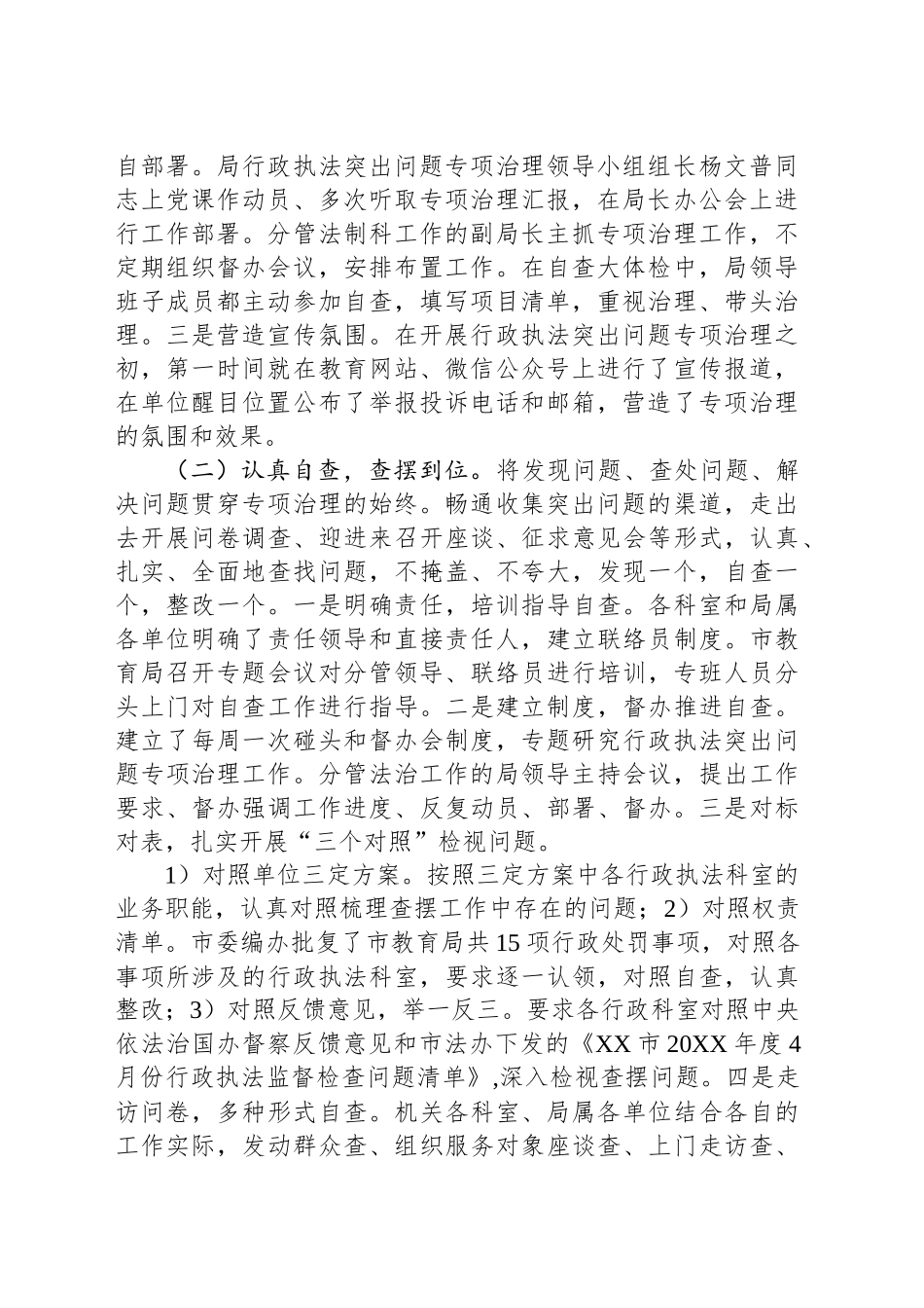 市教育局行政执法突出问题专项整治行动总结报告_第2页