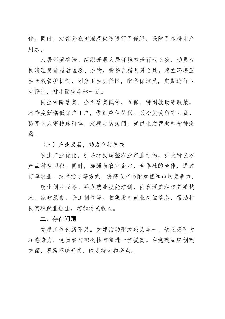 党总支书记2025年第一季度述职报告_第2页