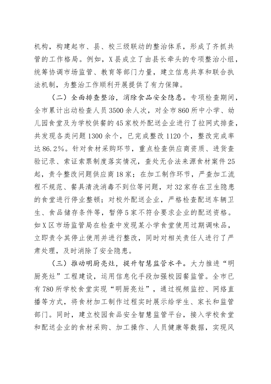全市校园餐突出问题专项整治监督检查情况通报_第2页