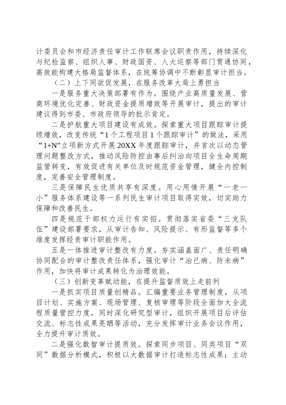 XX市审计局20XX年工作总结和20XX年工作思路_第2页