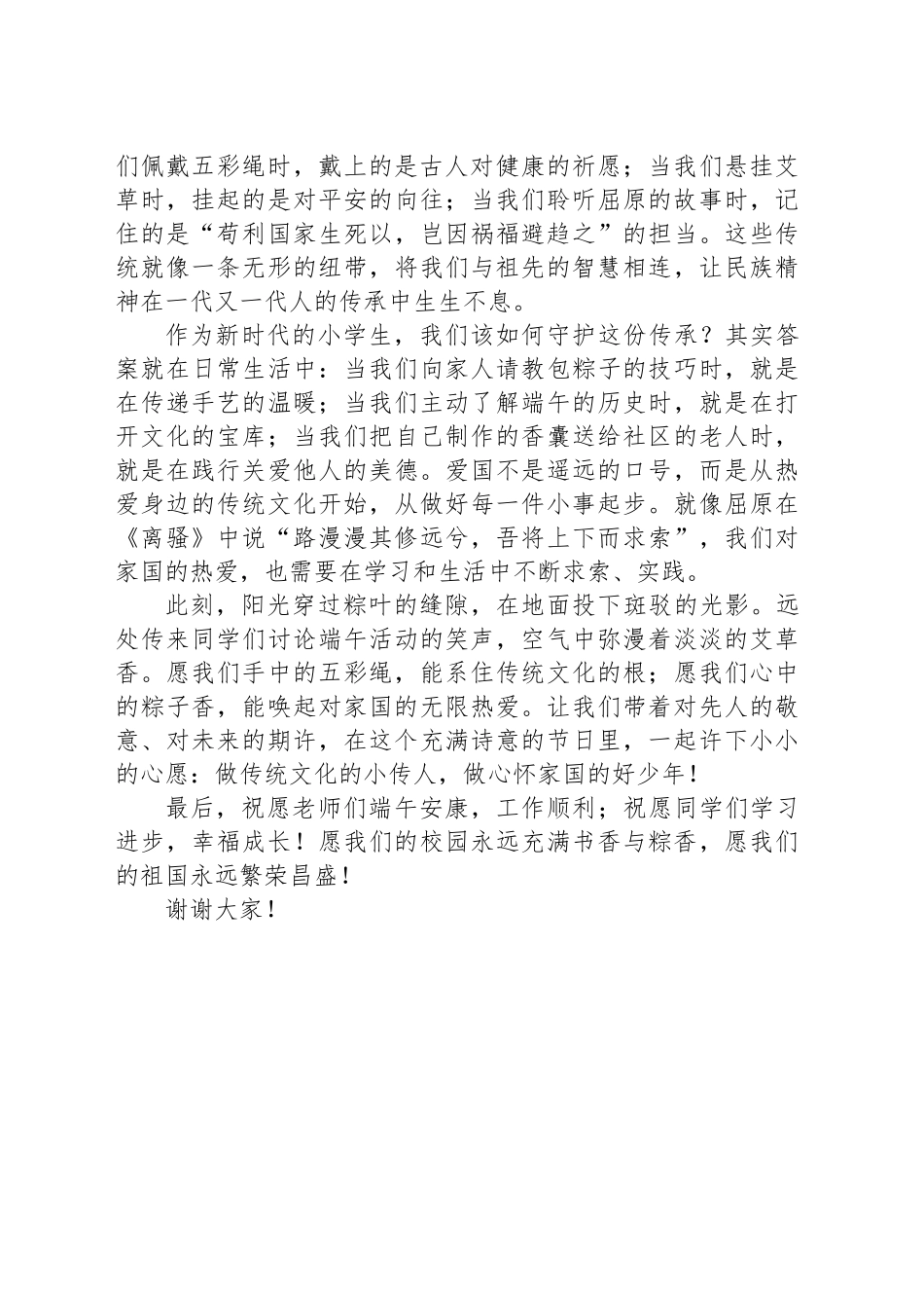 端午节国旗下的讲话：粽香里的家国梦_第2页