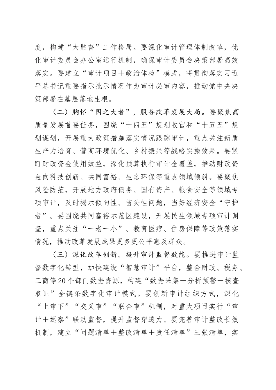 市委副书记在2025年第一次县委审计委员会会议上的讲话_第2页