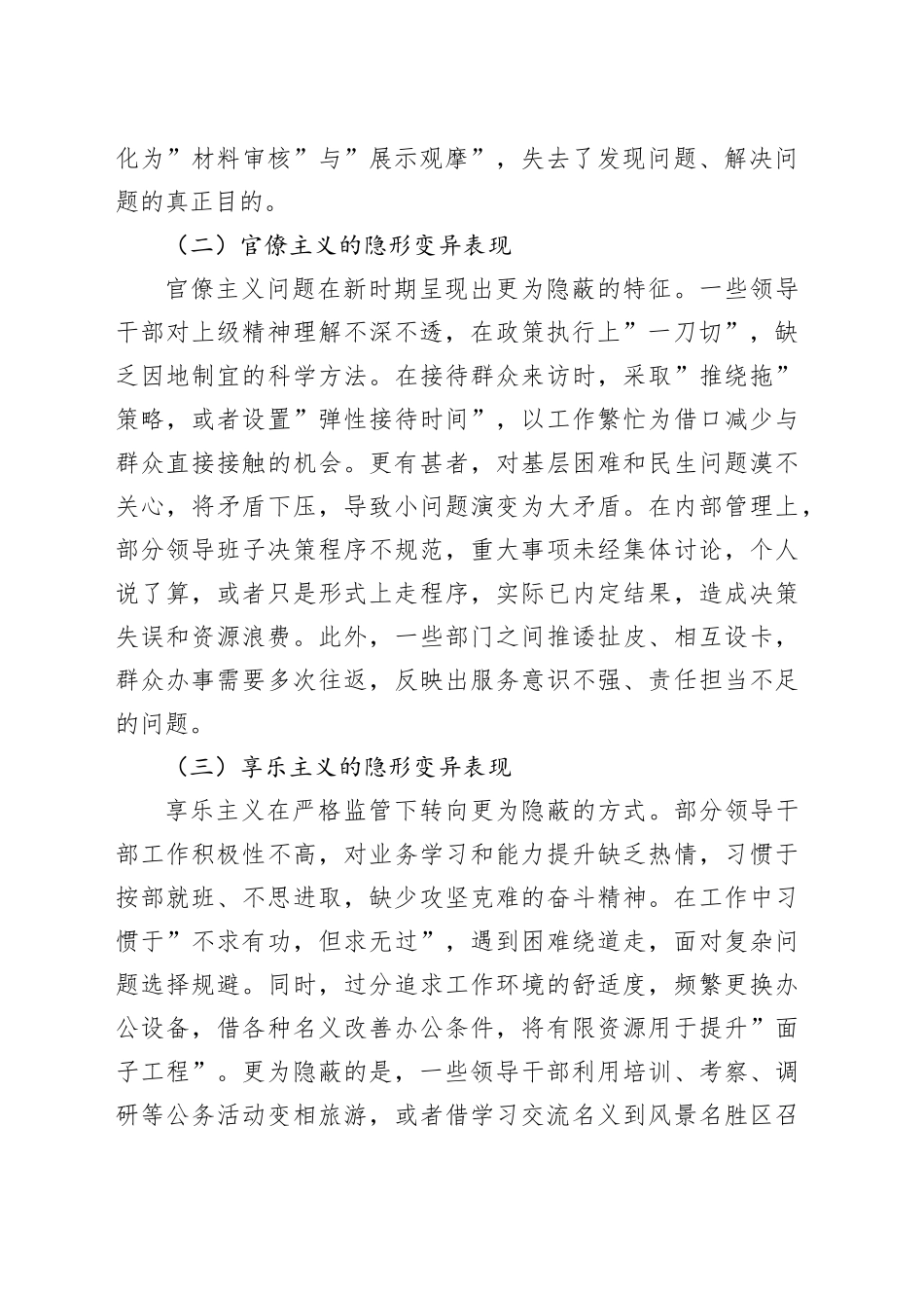2025年局领导班子隐形变异作风问题查找清单_第2页