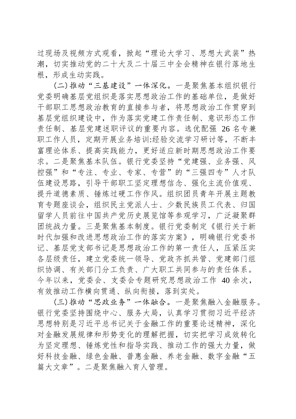 银行党委2025年上半年思想政治工作总结_第2页
