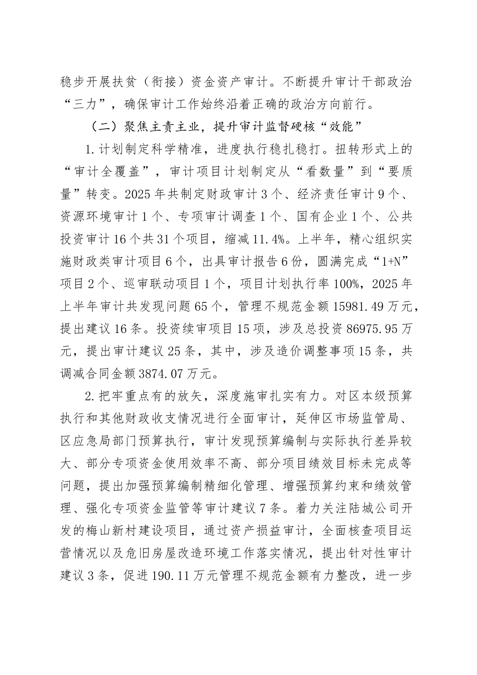 区审计局2025年上半年工作总结和下半年工作安排_第2页