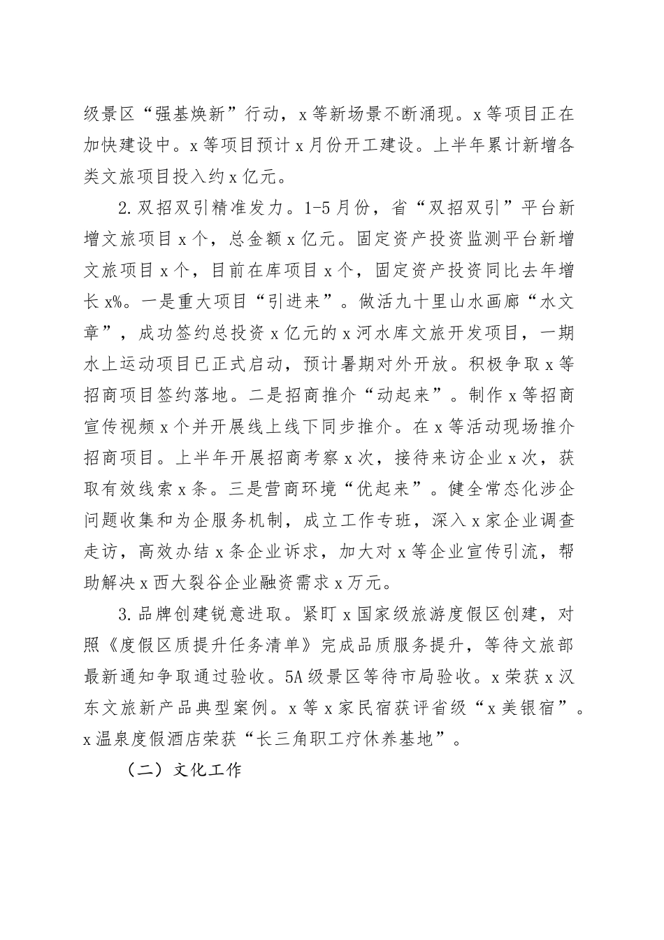 区文旅局2025年上半年工作总结及下半年工作安排_第2页