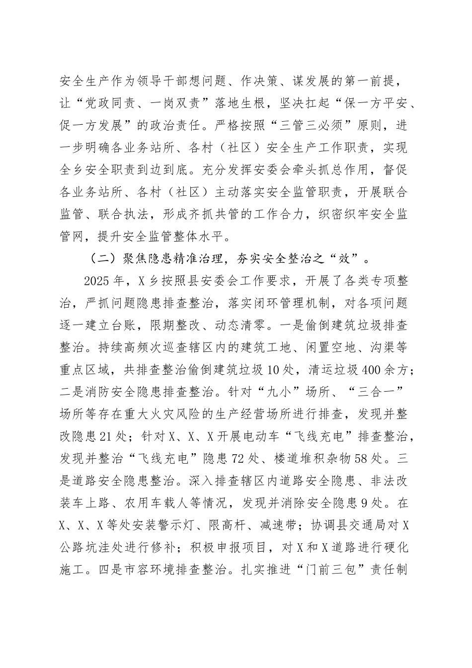 X乡2025年上半年安全生产工作总结_第2页