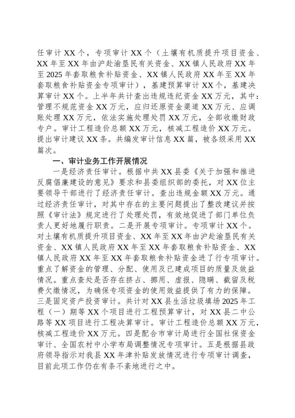 县审计局2025年上半年工作总结和下半年工作打算_第2页