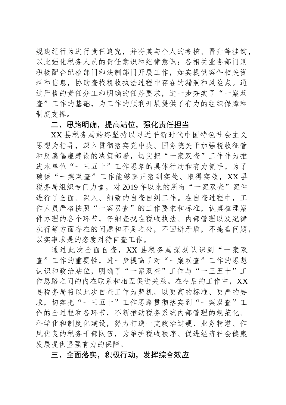 县税务局开展“一案双查”工作情况总结汇报_第2页
