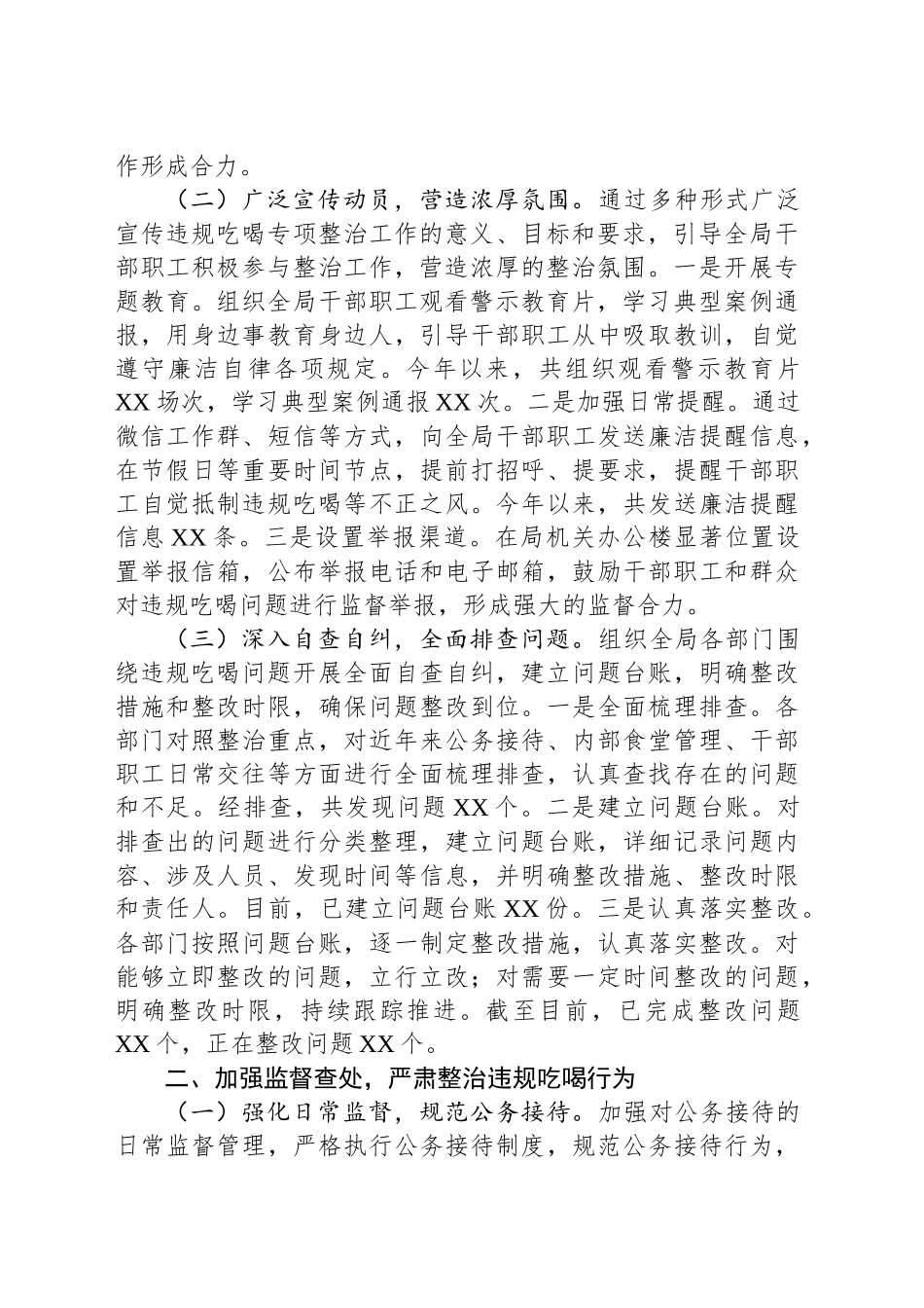 市应急管理局关于违规吃喝专项整治工作进展情况汇报_第2页