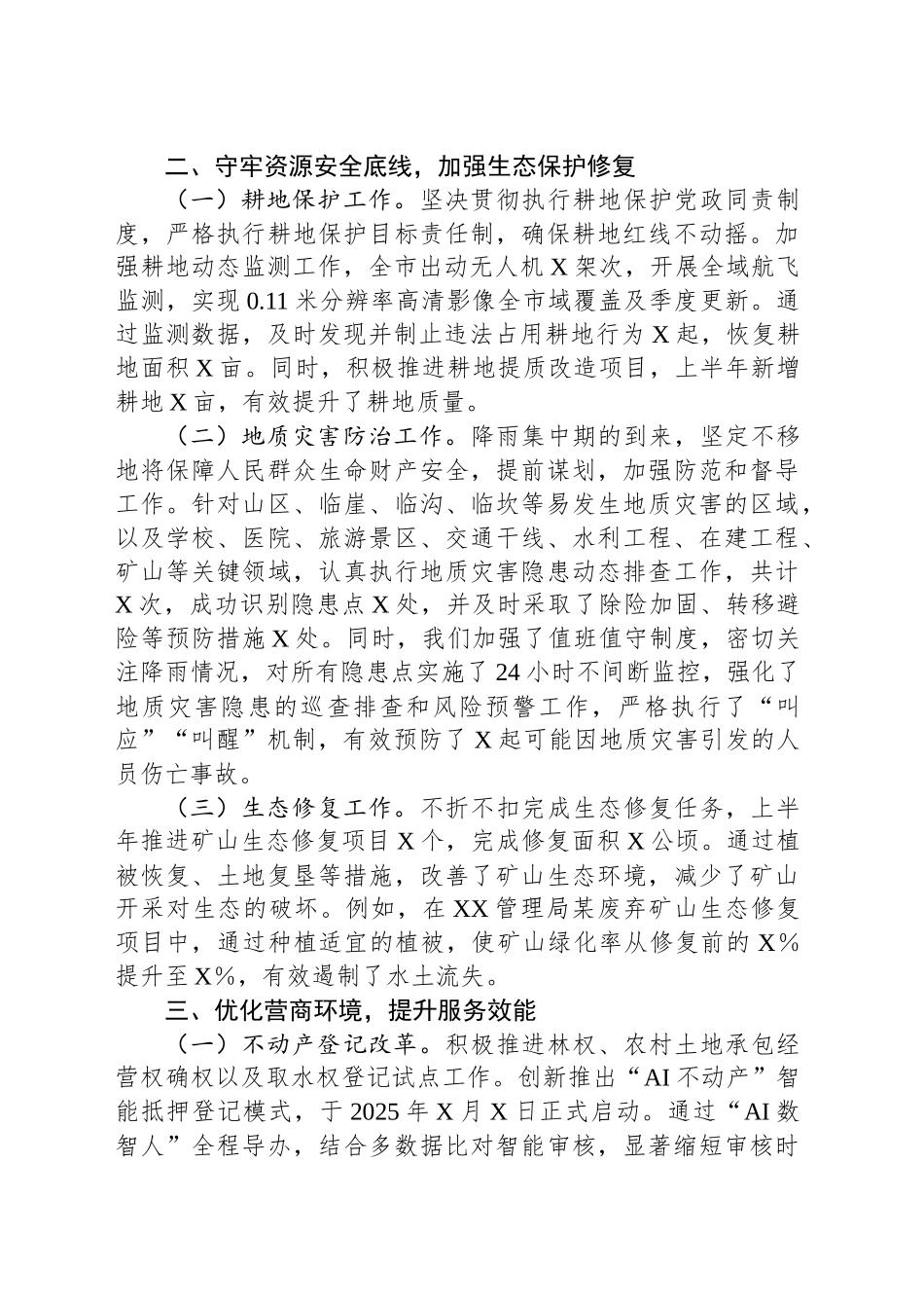 市自然资源局2025年上半年工作总结_第2页