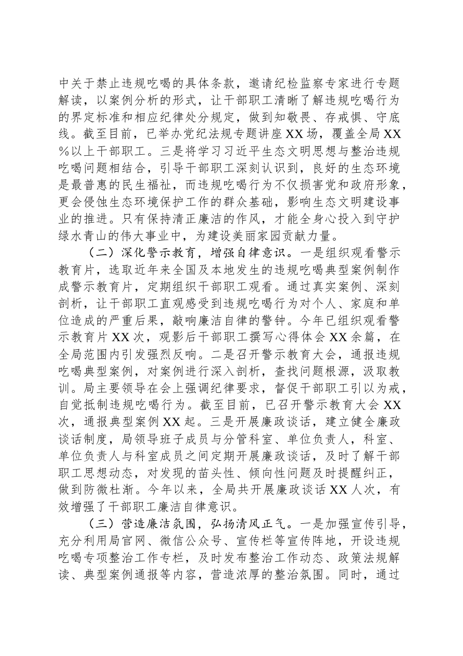 市生态环境局关于违规吃喝专项整治工作进展汇报_第2页