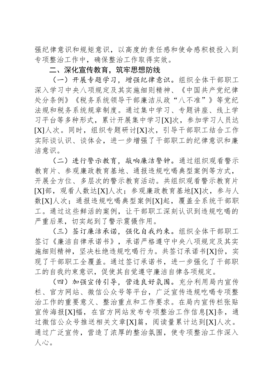 税务局2025年违规吃喝专项整治工作总结_第2页