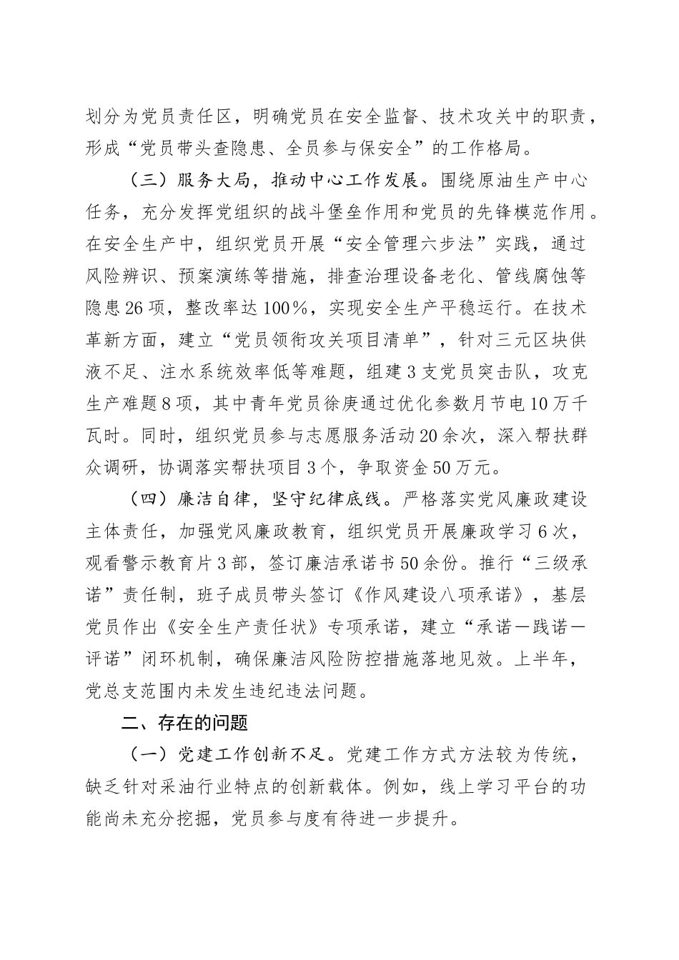 党总支书记2025年上半年述职报告_第2页