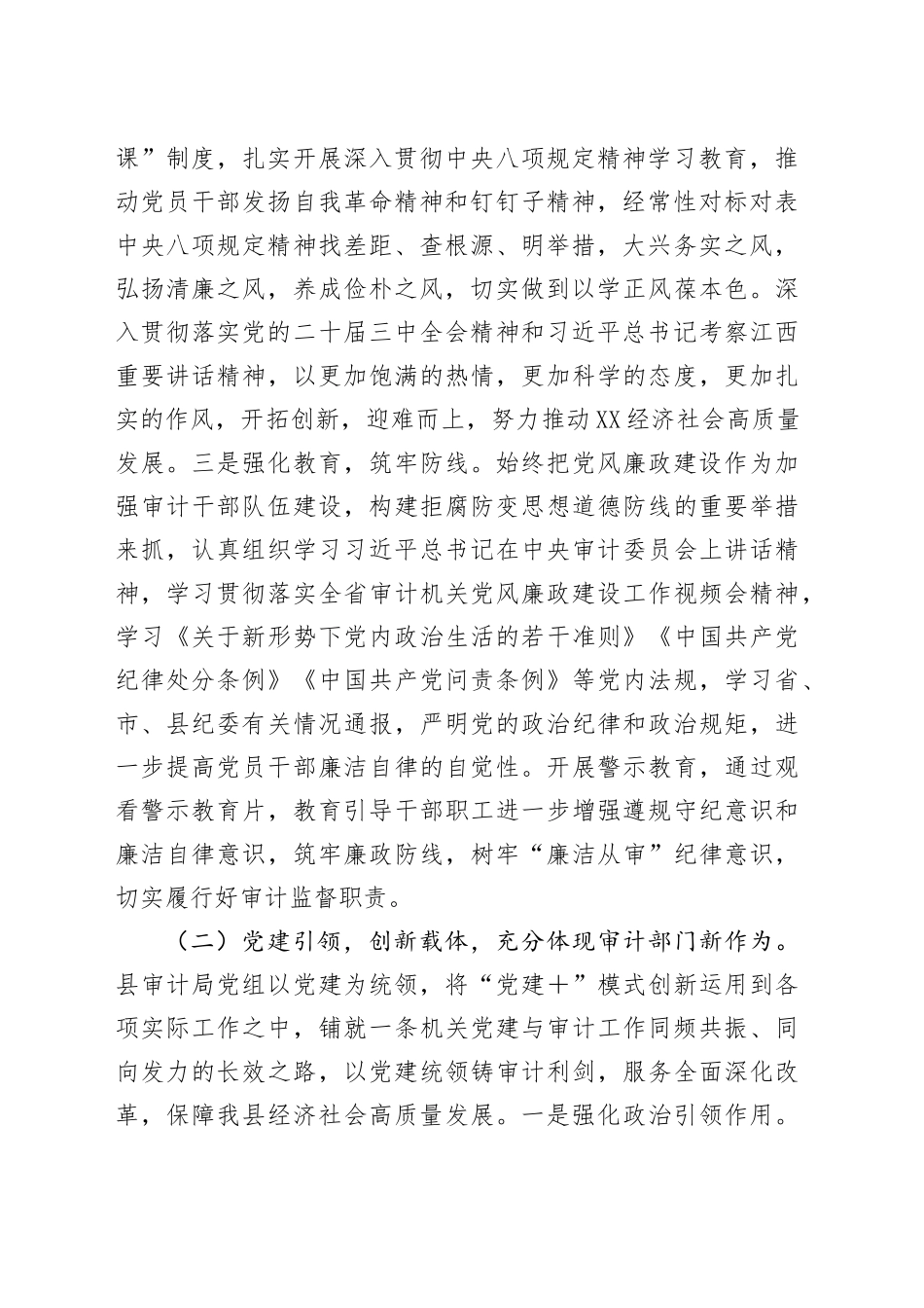 审计局2025年上半年党建工作总结报告_第2页