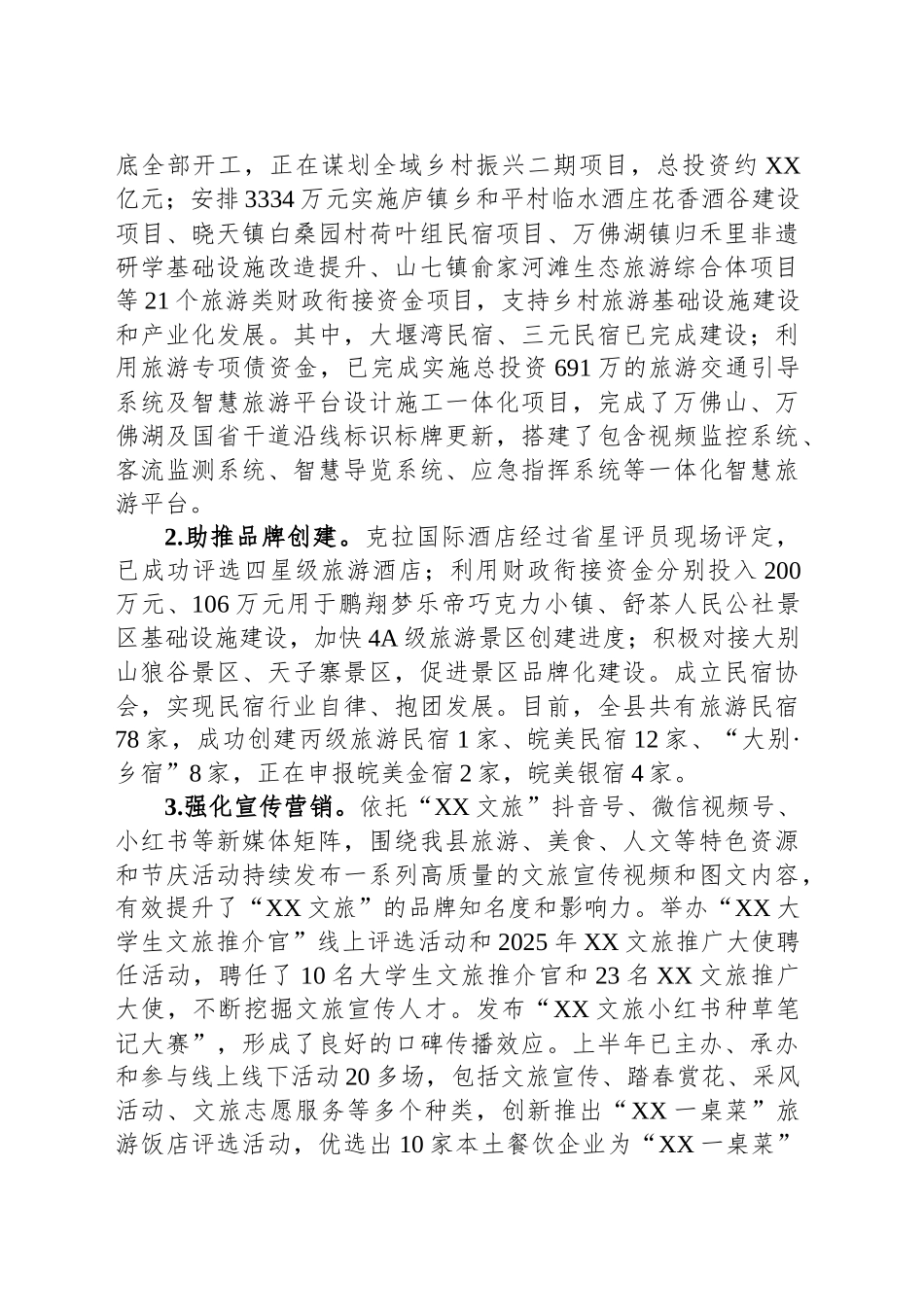 XX县旅游中心2025年上半年工作总结_第2页