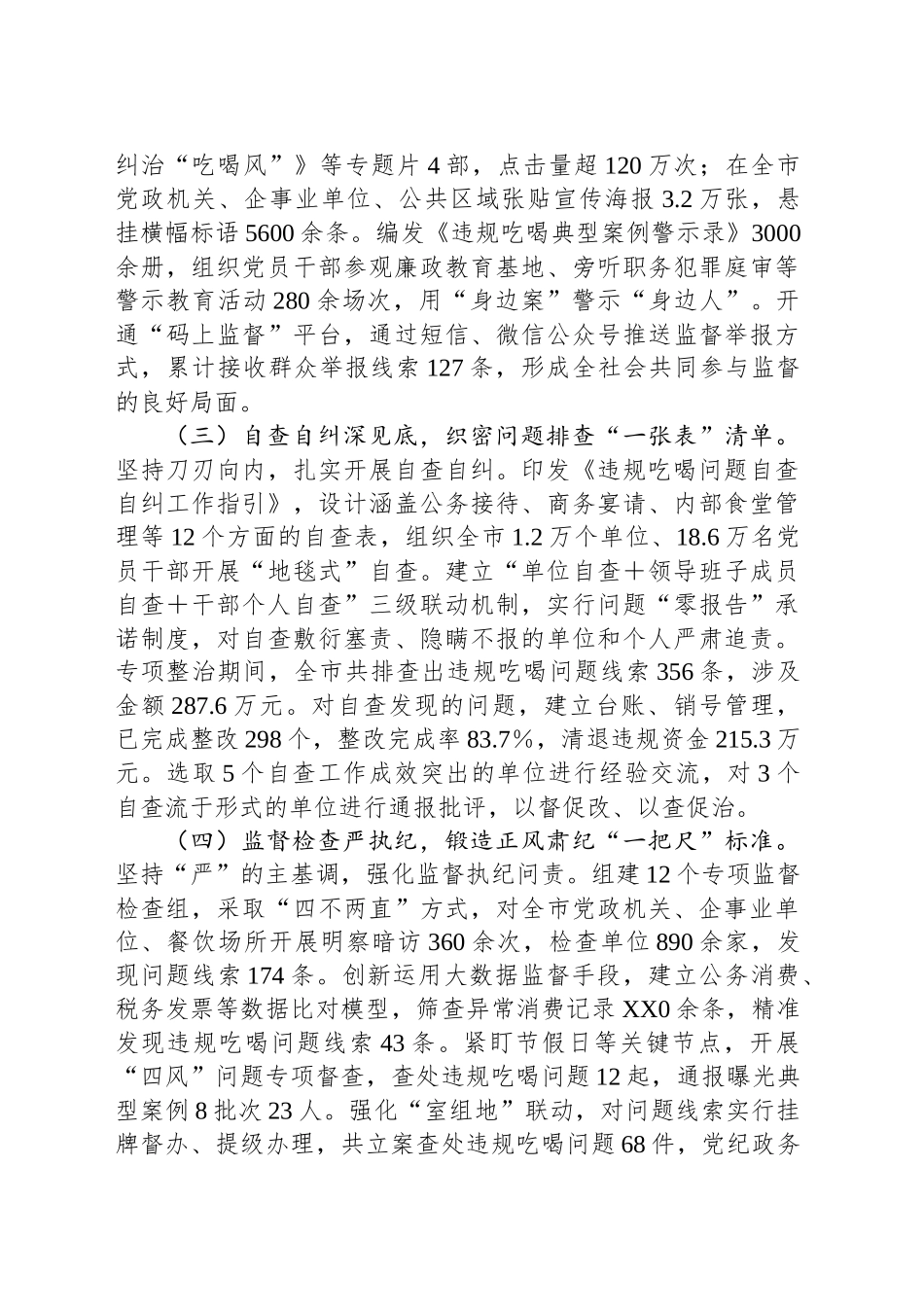 XX市违规吃喝专项整治工作情况总结_第2页