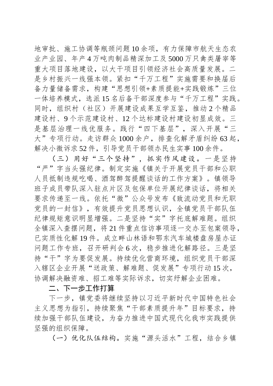 乡镇街道2025年上半年干部队伍建设工作总结_第2页