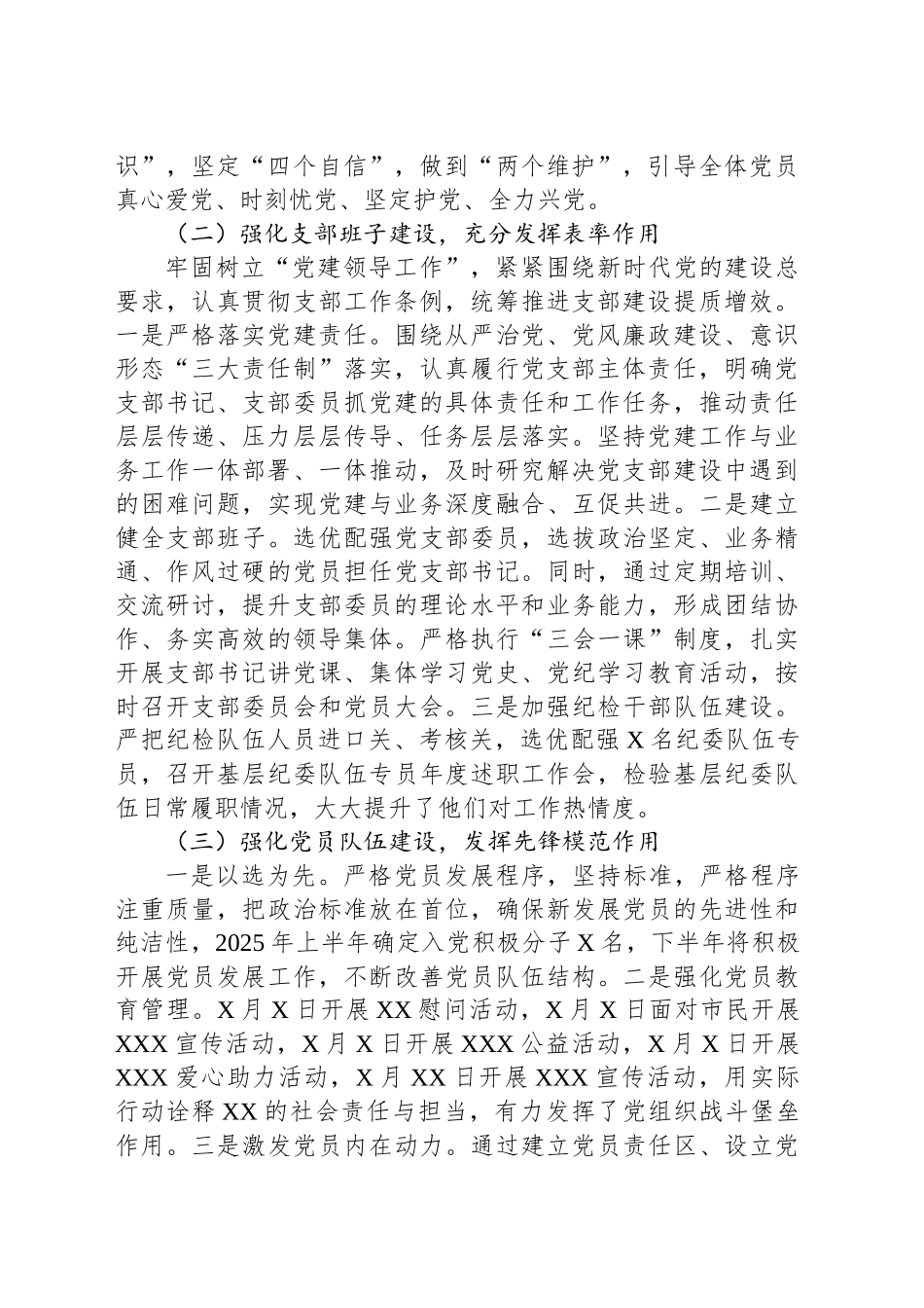 国企XX市分公司所辖党支部全面从严治党主体责任履行情况报告_第2页