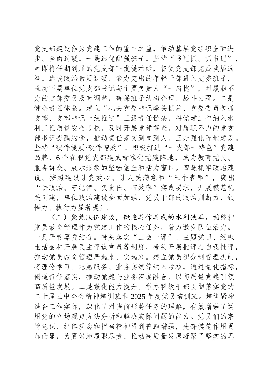 市水务局党组2025年上半年落实全面从严治党主体责任工作情况报告_第2页