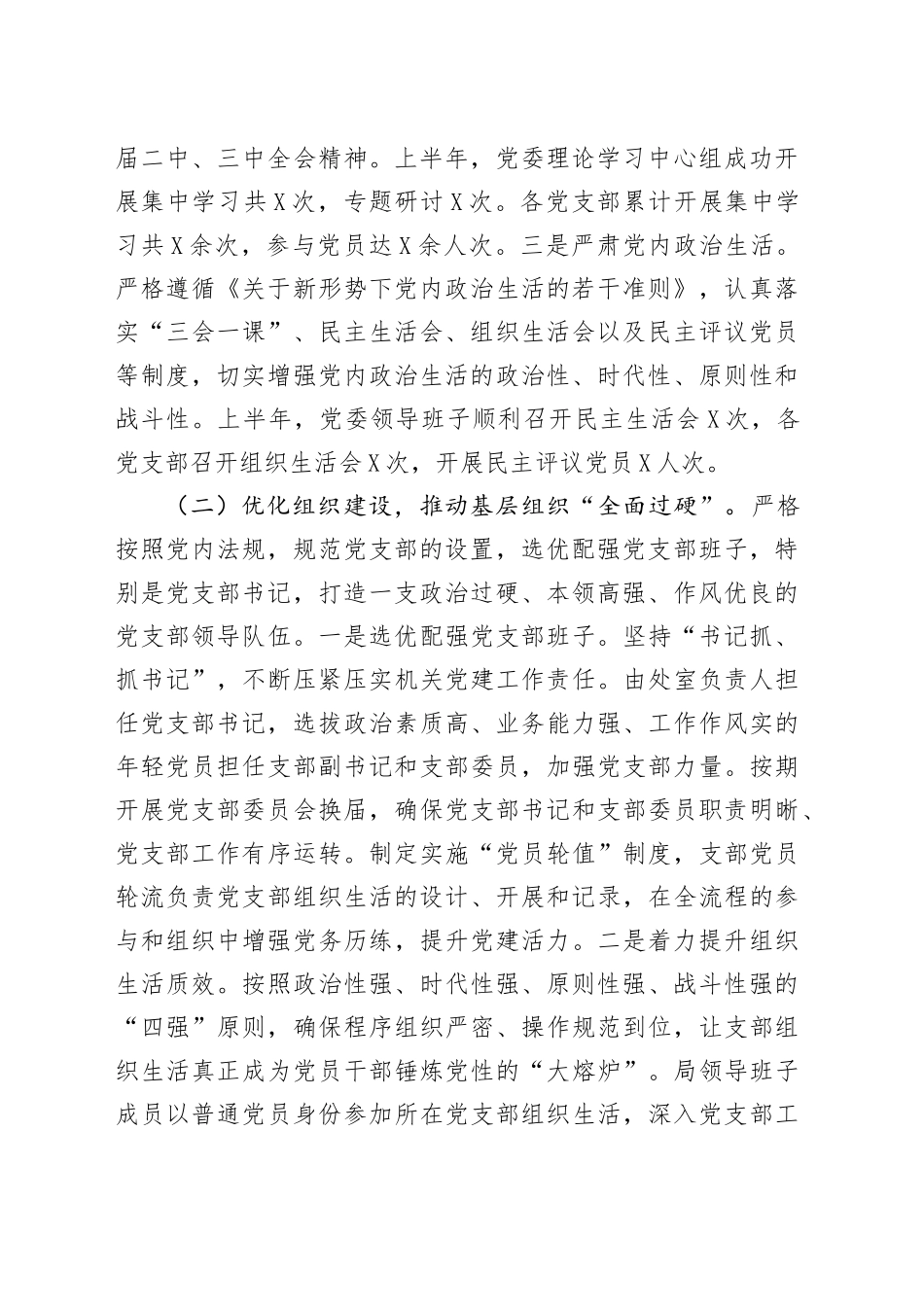 2025年上半年党支部工作总结及下半年工作计划_第2页