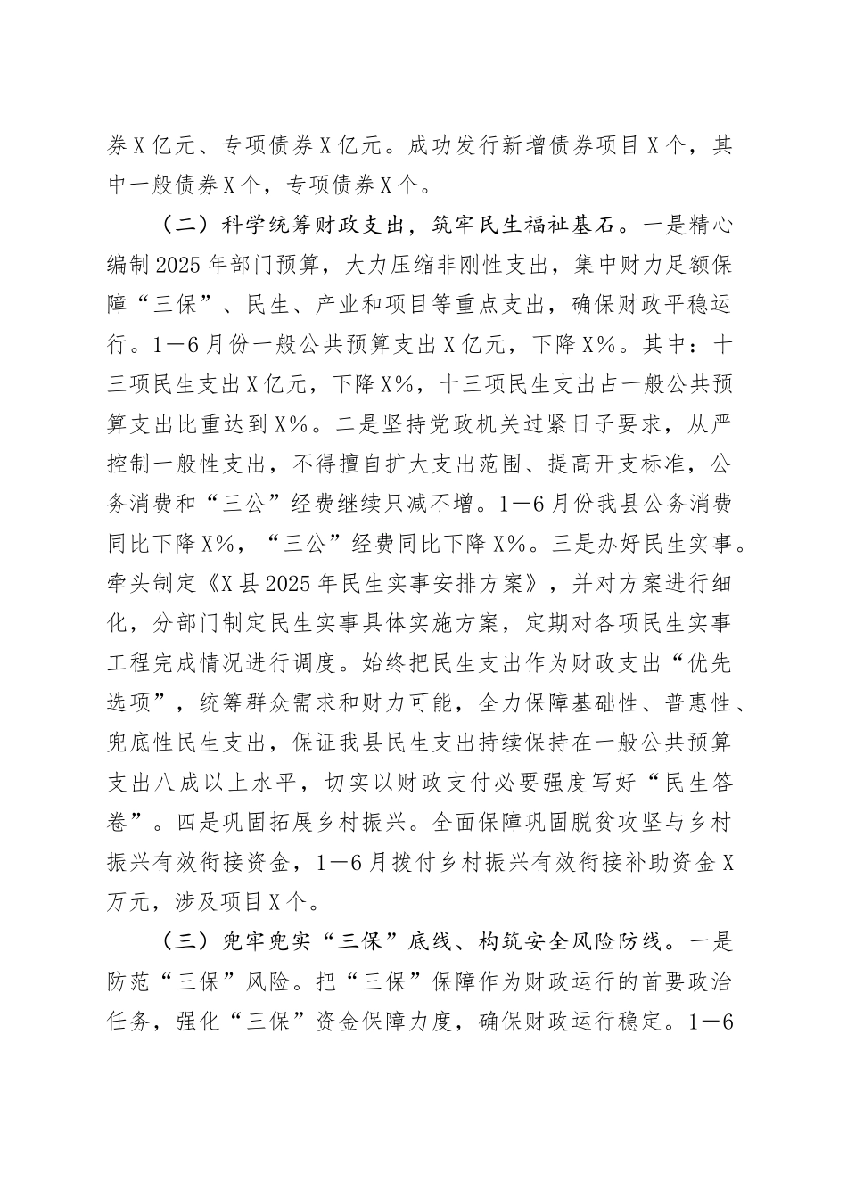 X县财政局2025年上半年工作情况报告_第2页