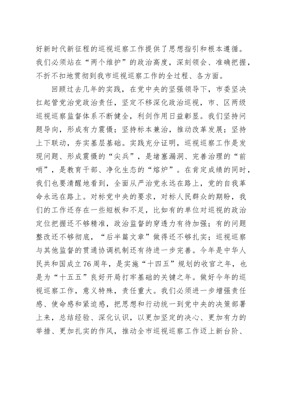 在2025年全市巡视巡察工作会议上的讲话提纲_第2页