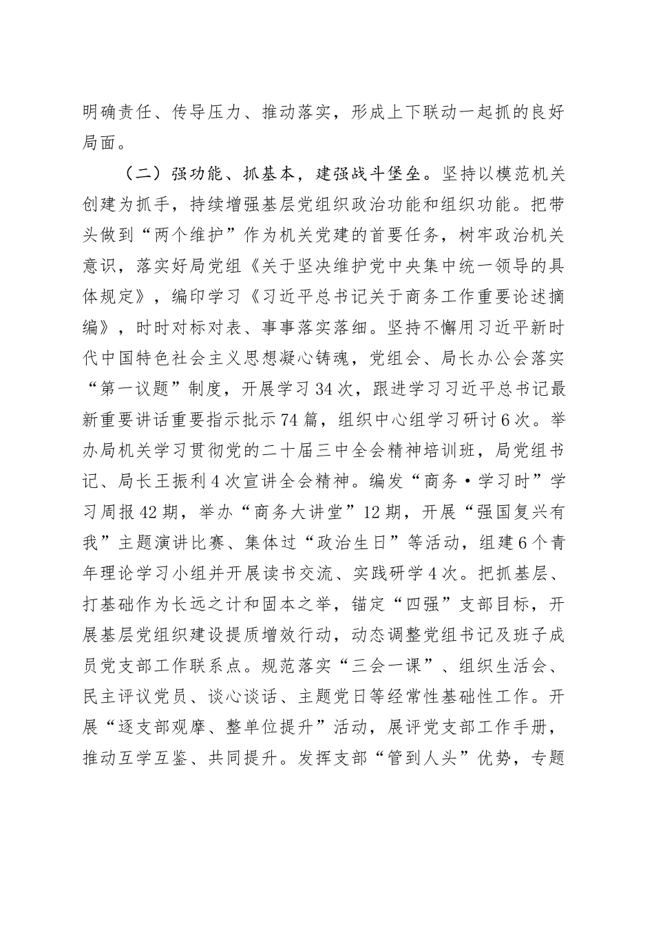市商务局党组2025年上半年落实全面从严治党主体责任工作情况报告_第2页