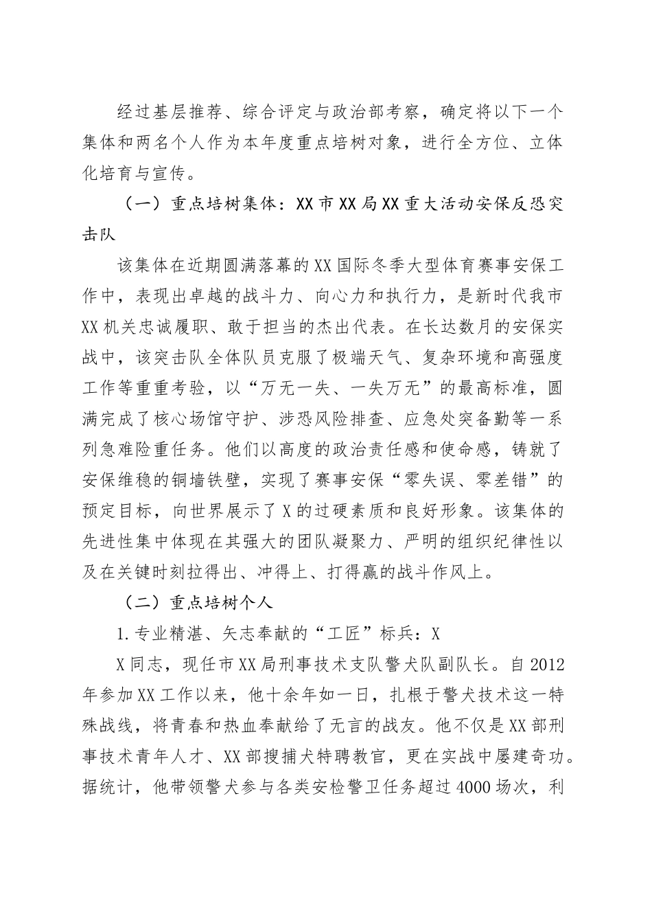 XX市XX局关于深化新时代典型培树工作的实施方案_第2页