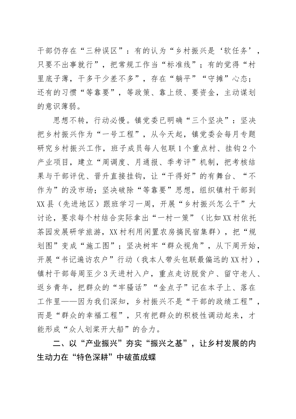 在全镇乡村振兴工作推进会上的表态发言_第2页