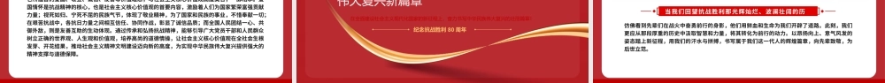 纪念抗战胜利80周年专题党课PPT：继承和弘扬伟大抗战精神，不断把中国式现代化推向前进